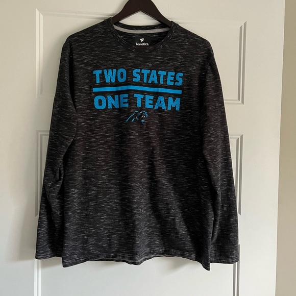 Men's Fanatics Black Carolina Panthers Collection Sweep Long Sleeve T-shirt - Picture 1 of 8